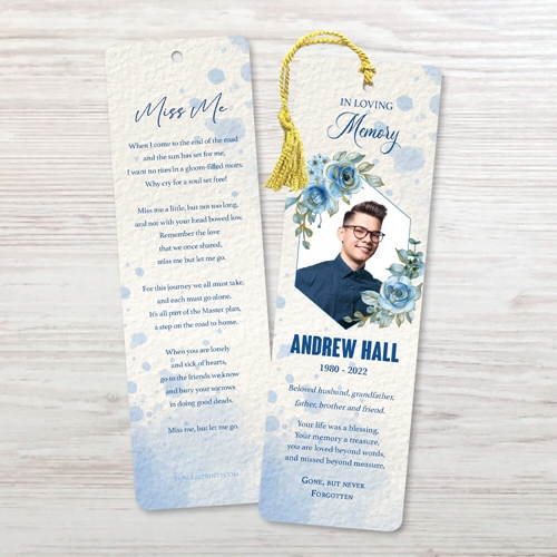 Picture of Blue Floral Bookmark