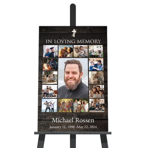 Show details for Rustic Religious Collage Funeral Poster