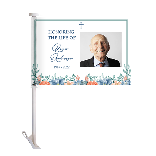 Show details for Multi Floral Religious Car Flag