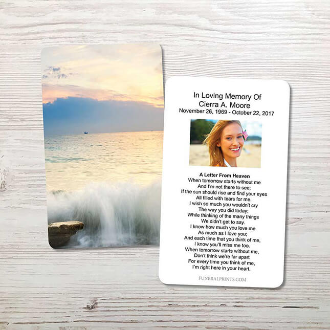 Show details for Morning Ocean Memorial Card