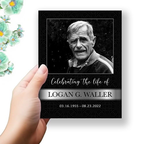 Show details for Black Silver Classic Funeral Program 