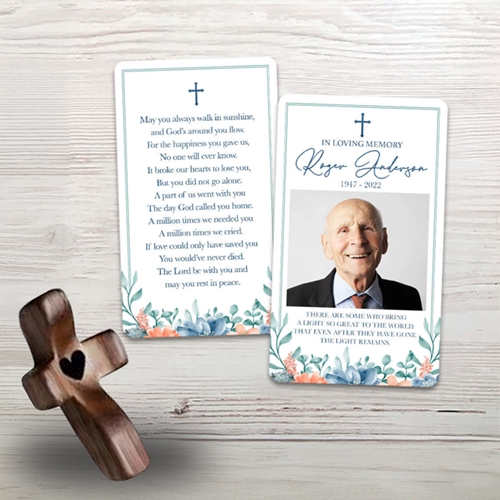 Show details for Multi Floral Religious Memorial Card