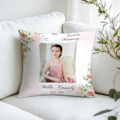Show details for Pink Gold Floral Pillow