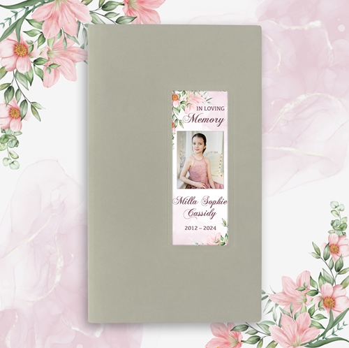 Picture of Pink Gold Floral Guest Book - Gray