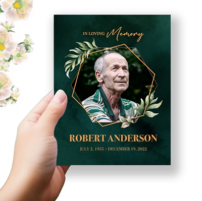 Show details for Green Stardust Funeral Program 