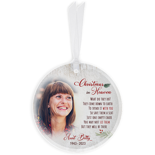 Show details for White Wooden Circle Ornament