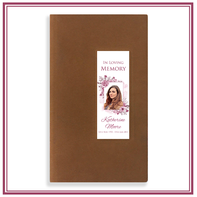Show details for Pink Floral Guest Book - Brown