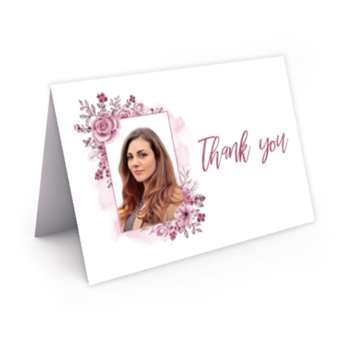 Show details for Pink Floral Thank You Card