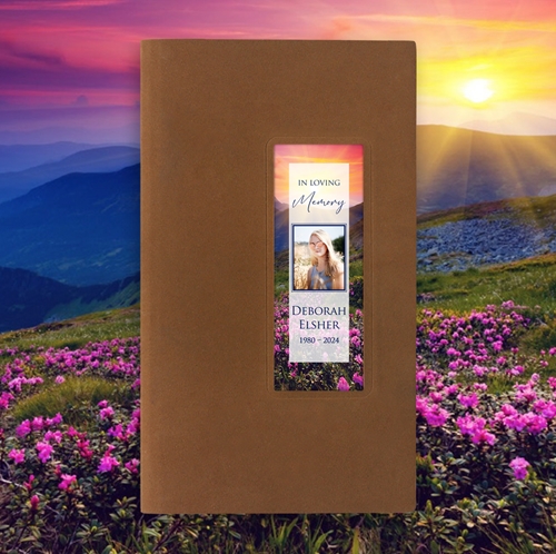 Picture of Purple Fields Guest Book - Brown