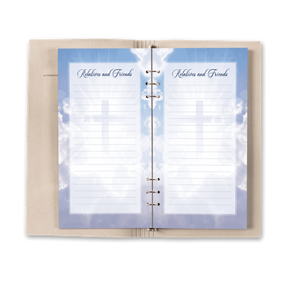 Show details for Cross in Clouds Guest Book - Gray