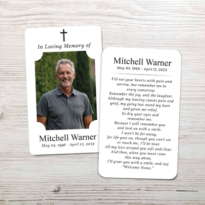 Show details for Contemporary Cross Memorial Card