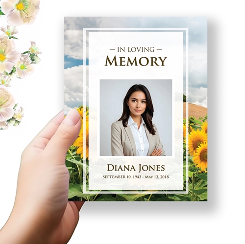Show details for Sunflower Field Funeral Program