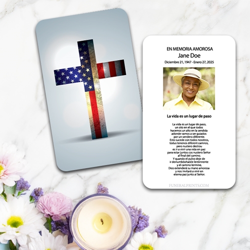 Show details for American Cross Spanish Prayer Card