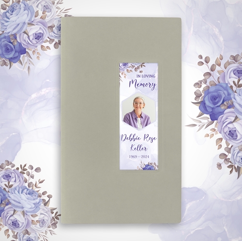 Picture of Purple Gold Floral Guest Book - Gray