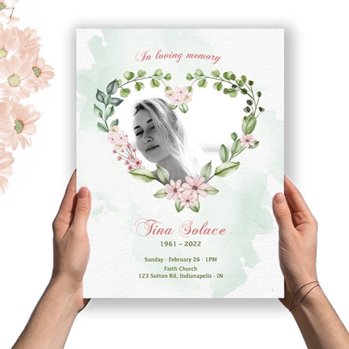 Show details for Heart Floral Program (8.5x11) 