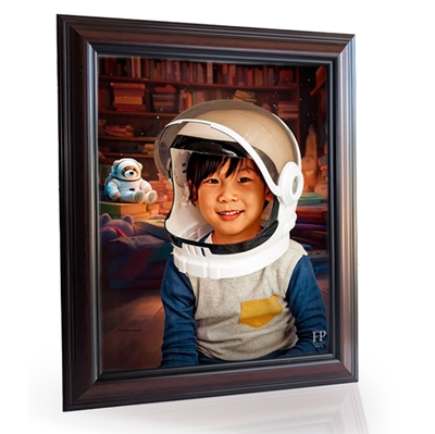 Show details for Framed Memorial Portrait - World of Imagination Lifescape Background