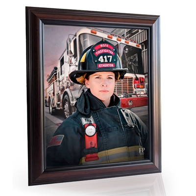 Show details for Framed Memorial Portrait - Guardian of the City Lifescape Background
