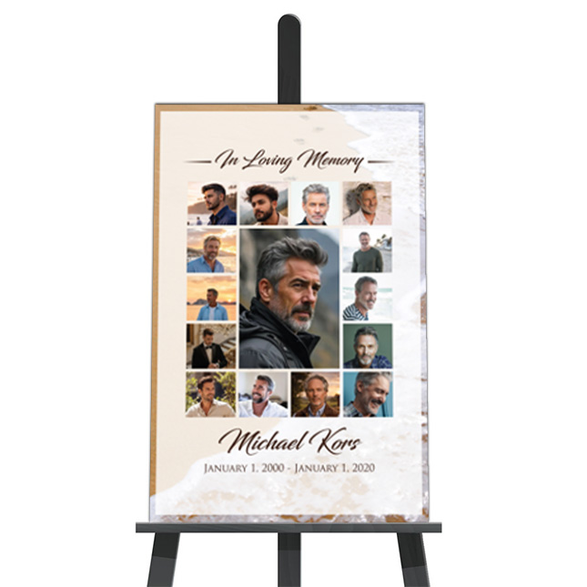 Show details for Foot Prints Collage Funeral Poster