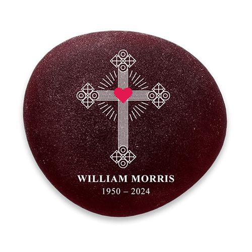 Show details for Frosted Red Cross Memorial Stones