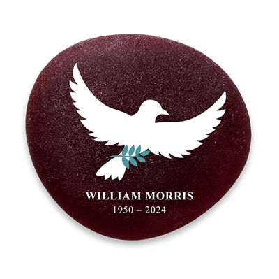 Show details for Frosted Red Dove Memorial Stones