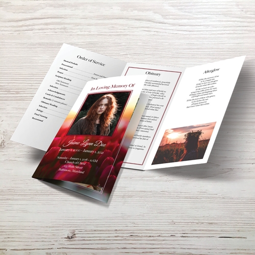 Picture of Red Tulip Trifold Program (Design for Me)