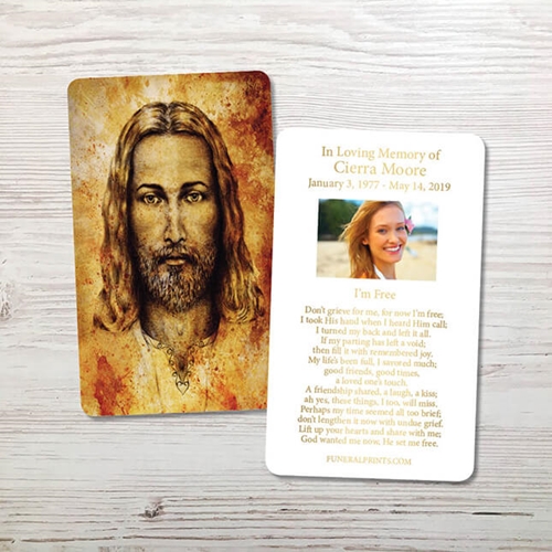 Show details for Jesus Gold Foil Memorial Card