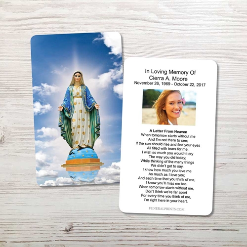 Picture of Virgin Mary Memorial Card