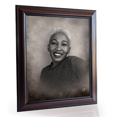 Show details for Framed Memorial Portrait - Black & White Studio Background