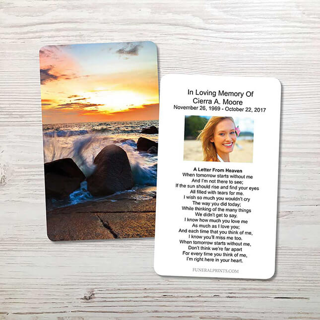 Show details for Crashing Waves Memorial Card