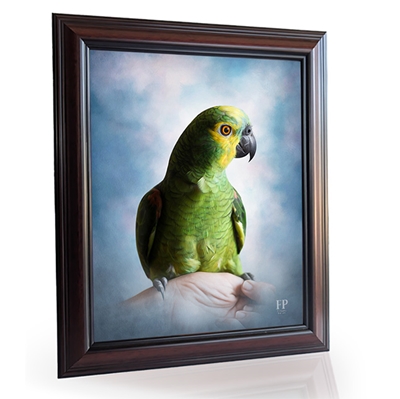Show details for Framed Memorial Portrait - Cherished Bird with Choice of Backgrounds
