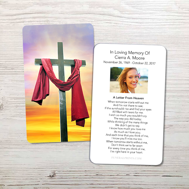 Show details for Cross On Sky Memorial Card