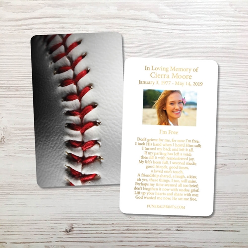 Picture of Baseball 3 Gold Foil Memorial Card