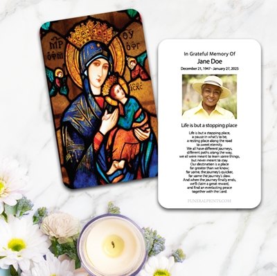 Show details for Our Lady Large Memorial Card (3" x 4.75")