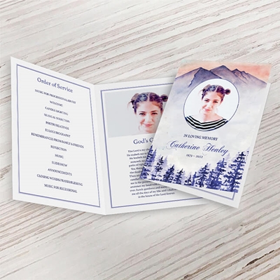 Show details for Blue Trees Funeral Program 