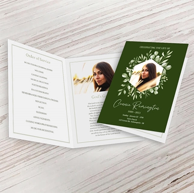 Show details for Olive Leaf Funeral Program 