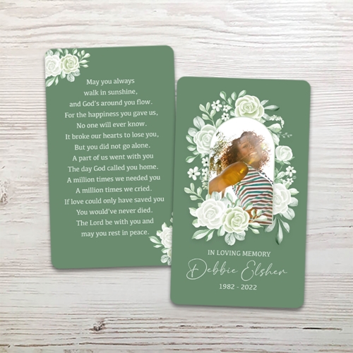 Picture of Sage Floral Memorial Card