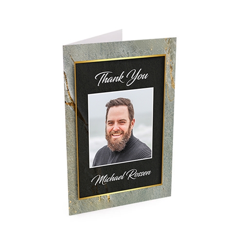Show details for Grey Gold Marble Thank You Card