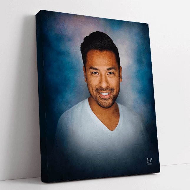 Show details for Wrapped Canvas Memorial Portrait - Sapphire Studio Background