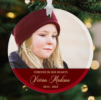 Show details for Red Border Circle Ornament