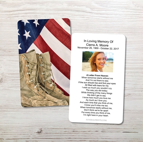 Picture of Flag & Boots Memorial Card