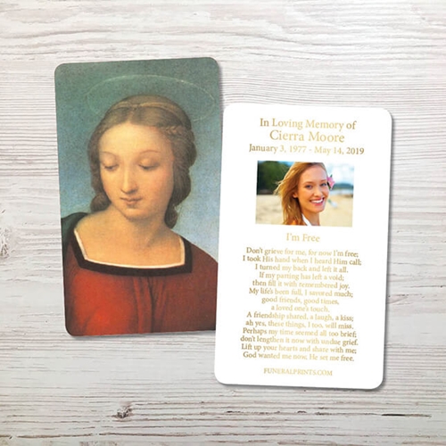 Show details for Mary Gold Foil Memorial Card