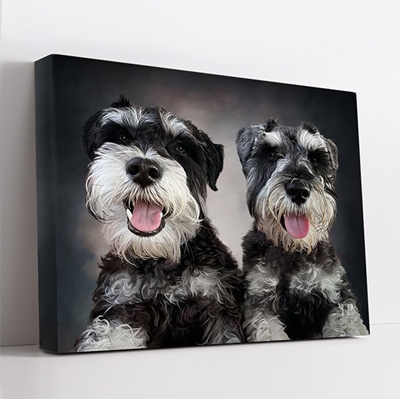 Show details for Wrapped Canvas Memorial Portrait - Beloved Dog with Choice of Backgrounds