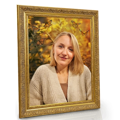 Show details for Framed Memorial Portrait - Fragile Beauty Background