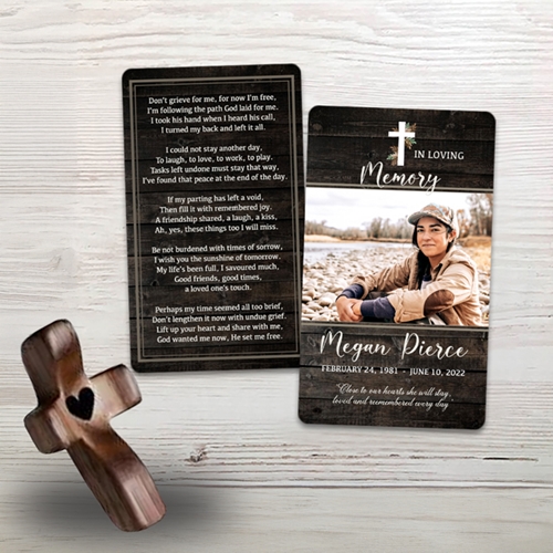 Show details for Rustic Religious Memorial Card