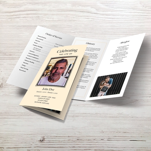 Show details for Modern Cream Trifold Program (MegaEdit)