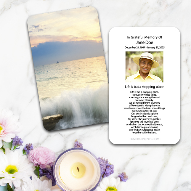 Show details for Morning Ocean Spanish Prayer Card