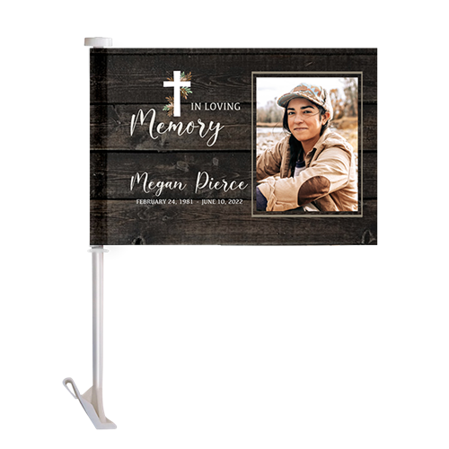 Show details for Rustic Religious Car Flag