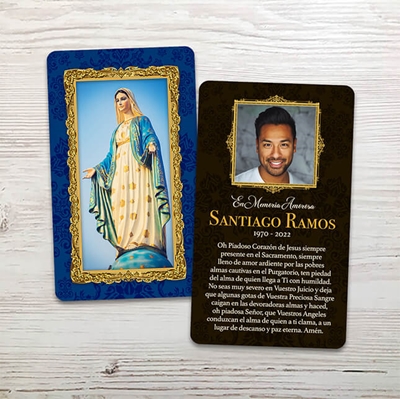 Show details for Nuestra Señora de la Medalla Milagrosa Spanish Memorial Card