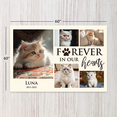 Show details for Horizontal Pet Photo Collage Blanket