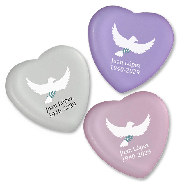 Show details for Heart-Shaped Dove Memorial Stones